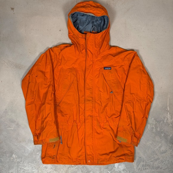 Patagonia Other - Patagonia Storm Jacket Mens Small Orange Vintage F08 Hooded Shell Rain jacket